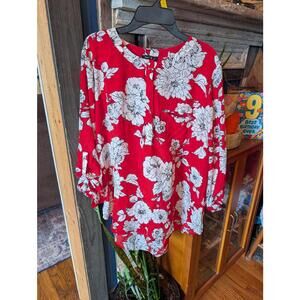 Sami & Jo Sz L womens floral blouse